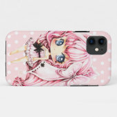 Cute roze anime chibi girl Case-Mate iPhone case (Achterkant (horizontaal))