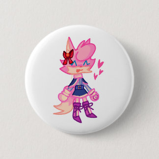 Cute Roze Anthro Cartoon Knop Ronde Button 5,7 Cm