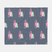 Cute roze auto met kerstboom in Waterverf Fleece Deken (Voorkant (Horizontaal))