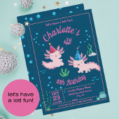 Cute Roze Axolotl Verjaardagsfeest Onder de Zee Kaart