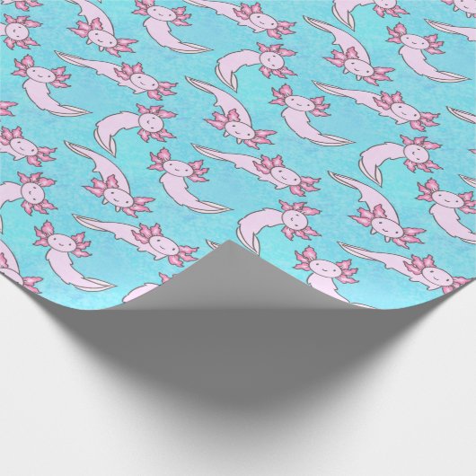 Cute Roze Axolotl Wrapping Paper Cadeaupapier (Hoek)
