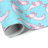 Cute Roze Axolotl Wrapping Paper Cadeaupapier (Rol Hoek)