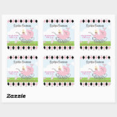 Cute  roze Baby Girl Carriage Vierkante Sticker (Vel)