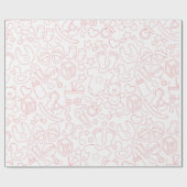 Cute roze Baby Item Patroon Cadeaupapier (Vlak)