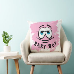 Cute Roze Baby Jongen Worp Kussen