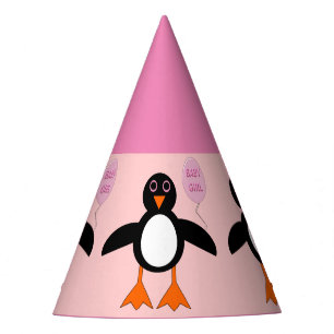 Cute Roze Baby Meisje Pinguïn Feesthoed Feesthoedjes