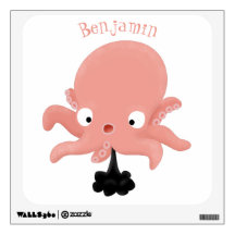Cute roze baby octopus cartoon humor
