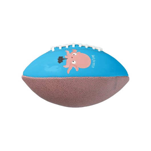 Cute roze baby octopus cartoon humor american football (Gedraaid 90)