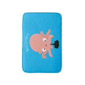 Cute roze baby octopus cartoon humor badmat (Voorkant Verticaal)