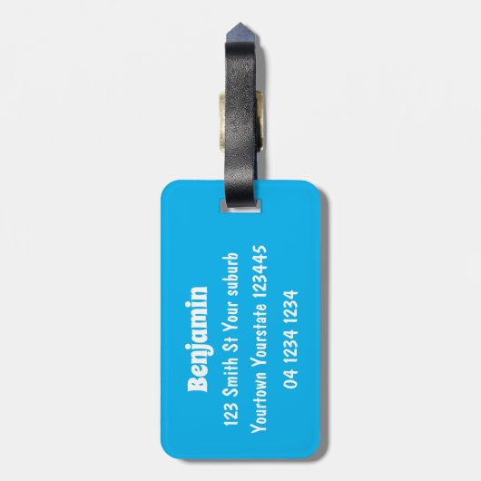 Cute roze baby octopus cartoon humor bagagelabel (Achterkant verticaal)