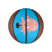 Cute roze baby octopus cartoon humor basketbal (Verticaal)