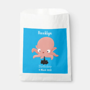 Cute roze baby octopus cartoon humor bedankzakje