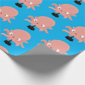 Cute roze baby octopus cartoon humor cadeaupapier (Hoek)