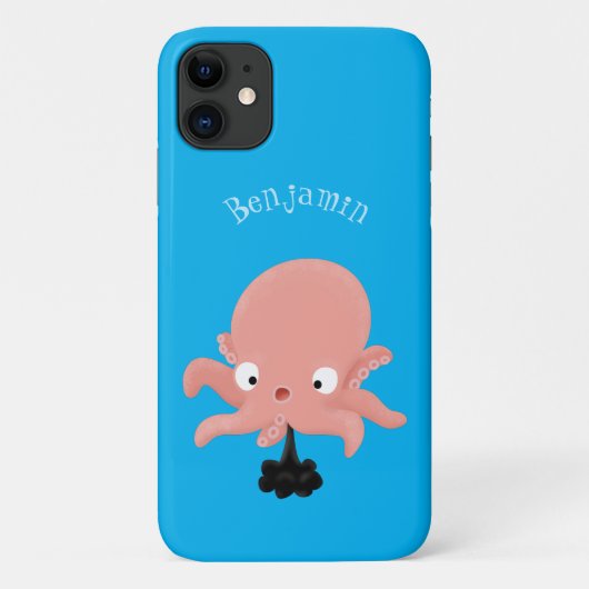 Cute roze baby octopus cartoon humor Case-Mate iPhone case (Achterkant)