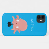 Cute roze baby octopus cartoon humor Case-Mate iPhone case (Achterkant (horizontaal))