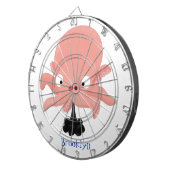 Cute roze baby octopus cartoon humor dartbord (Voorkant Rechts)