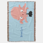 Cute roze baby octopus cartoon humor deken (Voorkant Verticaal)