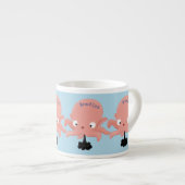 Cute roze baby octopus cartoon humor espresso kop (Voorkant rechts)