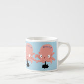 Cute roze baby octopus cartoon humor espresso kop (Rechts)