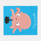 Cute roze baby octopus cartoon humor fleece deken (Voorkant (Horizontaal))