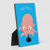 Cute roze baby octopus cartoon humor fotoplaat (Zijkant)