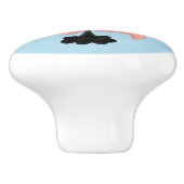 Cute roze baby octopus cartoon humor keramische knop (Zijkant)