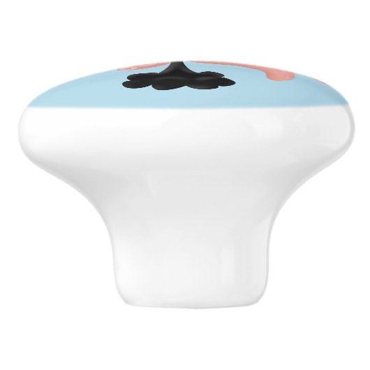 Cute roze baby octopus cartoon humor keramische knop (Zijkant)