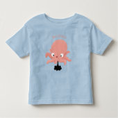 Cute roze baby octopus cartoon humor kinder shirts (Voorkant)