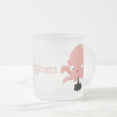 Cute roze baby octopus cartoon humor matglas koffiemok (Voorkant rechts)