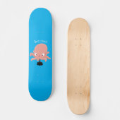 Cute roze baby octopus cartoon humor persoonlijk skateboard (Voorkant)