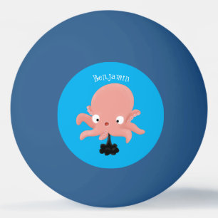 Cute roze baby octopus cartoon humor pingpongbal