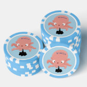 Cute roze baby octopus cartoon humor poker chips (Opstapeling)