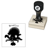 Cute roze baby octopus cartoon humor rubberstempel (Gestempeld)