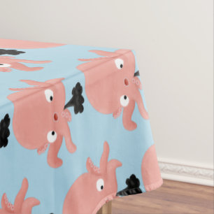 Cute roze baby octopus cartoon humor tafelkleed