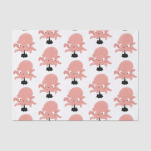 Cute roze baby octopus cartoon humor tissuepapier