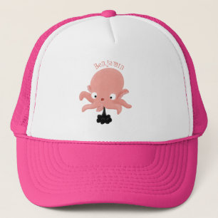 Cute roze baby octopus cartoon humor trucker pet