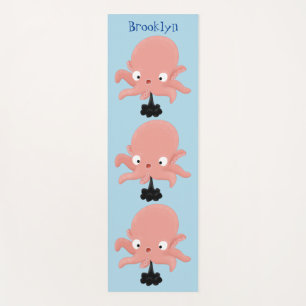 Cute roze baby octopus cartoon humor yogamat