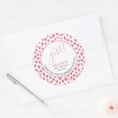 Cute roze Baby shower Het is een meisje Ronde Sticker (Envelop)