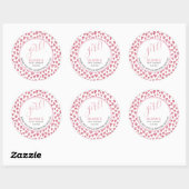 Cute roze Baby shower Het is een meisje Ronde Sticker (Vel)