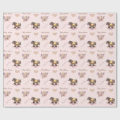 Cute Roze Baby shower Wrapping Paper Cadeaupapier (Vlak)