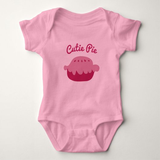 Cute roze baby tutu bodysuit voor Cutie Pie meisje (Voorkant)