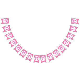 Cute roze Baby Voetafdrukken zijn een meisje Baby  Vlaggetjes