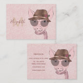 Cute roze babyvarken grappig design visitekaartje (Voorkant / Achterkant)