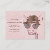 Cute roze babyvarken grappig design visitekaartje (Achterkant)