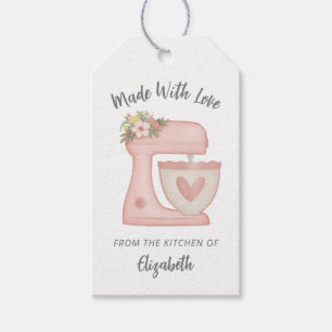 Cute Roze Bakkerij Mixer Gemaakt Met Liefde Gift T Cadeaulabel