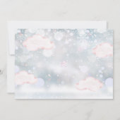 Cute Roze Ballonnen Beer Winter Baby Foto Bedankkaart (Achterkant)