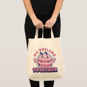 Cute roze bee canvas tas design