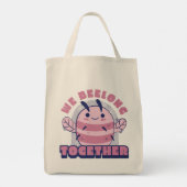 Cute roze bee canvas tas design (Achterkant)