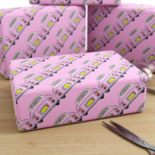 Cute roze beeldhouwpapier voor auto's cadeaupapier