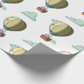 Cute roze Beer in Hot Air Ballon Illustrated Gift Cadeaupapier (Hoek)